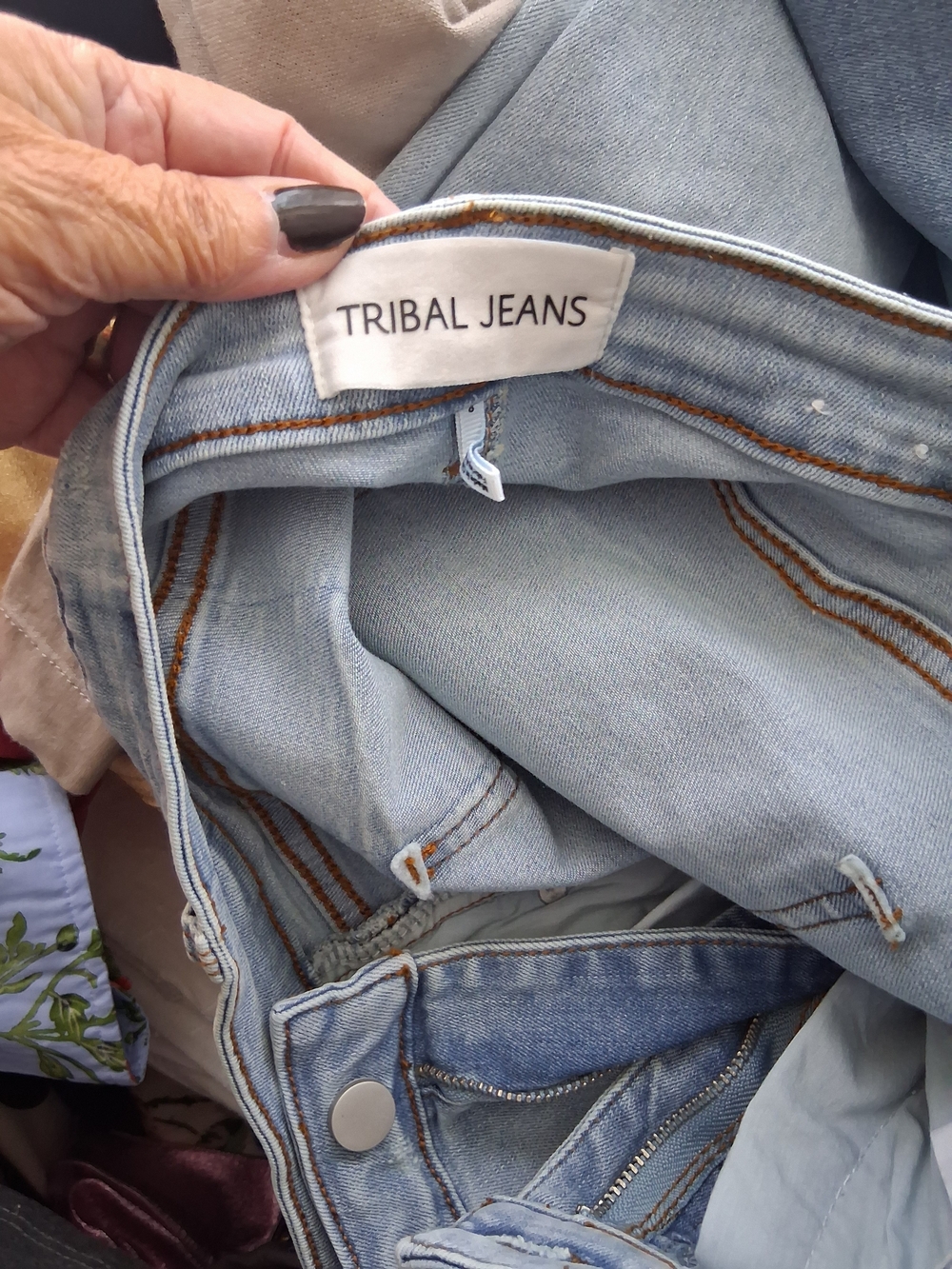 Tribal Light Blue Boot Cut Jeans